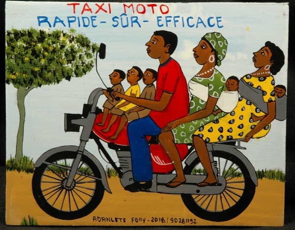 Afrika Kunst Bild - Motoradtaxi / Taxi Moto
